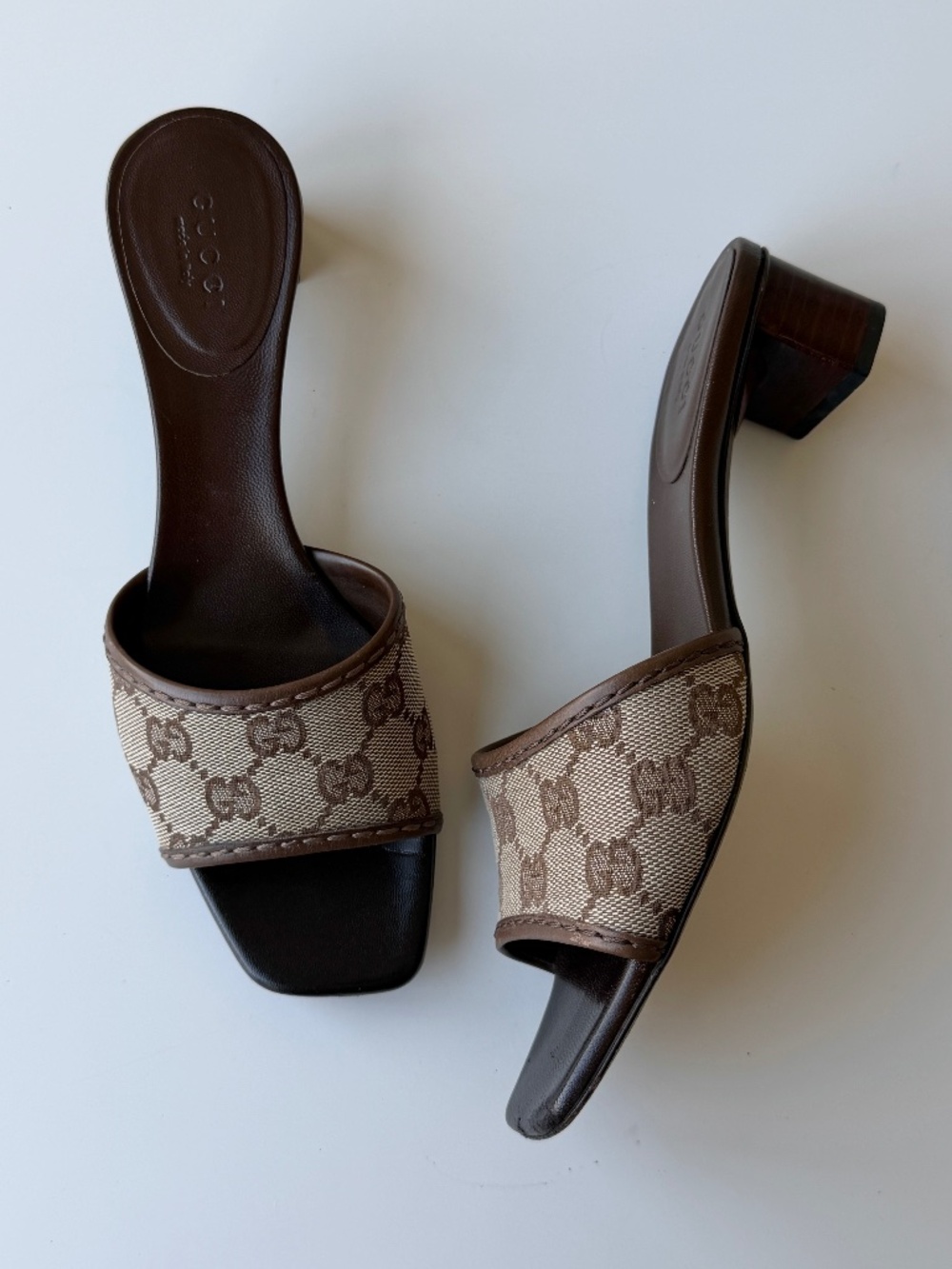 Vintage Gucci GG canvas slide mule sandals, US 6.5